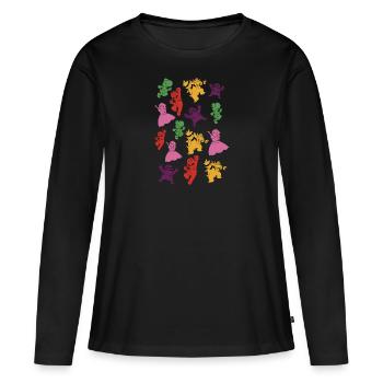 SUPER DOODLE - Women's Premium Organic Long Sleeve Shirt - black - Front - Julia (174cm)