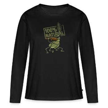grasshopper - Women's Premium Organic Long Sleeve Shirt - black - Front - Julia (174cm)