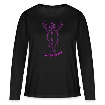 Envie de danser! Le rose, c’est amusant! - T-shirt manches longues Premium bio Femme - noir - Devant - Julia (174cm)