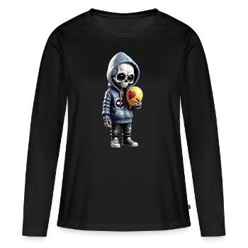 Trouver l’amour - T-shirt manches longues Premium bio Femme - noir - Devant - Julia (174cm)