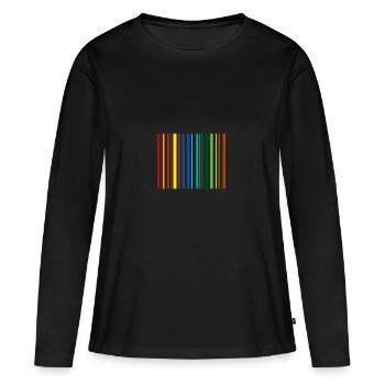 Barcode - Frauen Premium Bio Langarmshirt - Schwarz - Vorne - Julia (174cm)