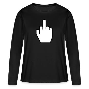 médius - T-shirt manches longues Premium bio Femme - noir - Devant - Julia (174cm)