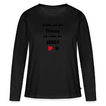 Hund Hunde Labrador Bulldogge Mops Geschenk Liebe - Frauen Premium Bio Langarmshirt - Schwarz - Vorne - Julia (174cm)