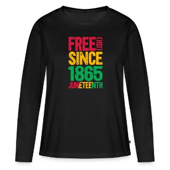 Juneteenth - Women's Premium Organic Long Sleeve Shirt - black - Front - Julia (174cm)
