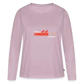 Cute Twins Chargement Baby Shower Femmes Hommes - T-shirt manches longues Premium bio Femme - rose poudré - Devant - Julia (174cm)