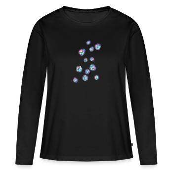 pattes de chat, patte, pattes, patte de chien, coloré - T-shirt manches longues Premium bio Femme - noir - Devant - Julia (174cm)