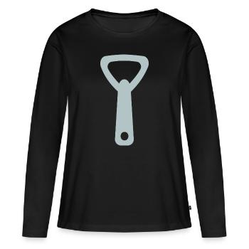 ouvre-bouteille - T-shirt manches longues Premium bio Femme - noir - Devant - Julia (174cm)