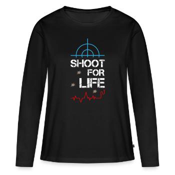 Shoot For Life Sniper - Women's Premium Organic Long Sleeve Shirt - black - Front - Julia (174cm)