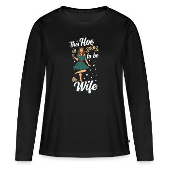 Hochzeit Braut - Frauen Premium Bio Langarmshirt - Schwarz - Vorne - Julia (174cm)