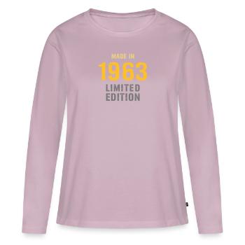 1963 - Frauen Premium Bio Langarmshirt - Altrosa - Vorne - Julia (174cm)