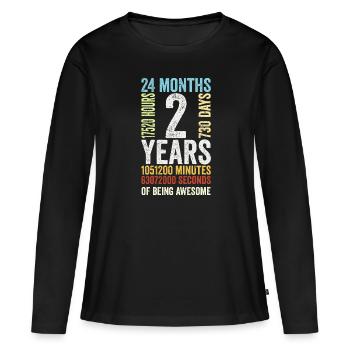 2nd anniversary gift, kids birthday gift, wedding - Frauen Premium Bio Langarmshirt - Schwarz - Vorne - Julia (174cm)
