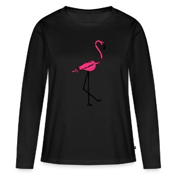 flamingo - T-shirt manches longues Premium bio Femme - noir - Devant - Julia (174cm)