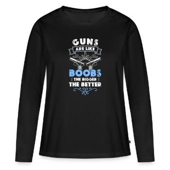Armes Munitions Propriétaires d’armes à feu Liberté - T-shirt manches longues Premium bio Femme - noir - Devant - Julia (174cm)