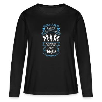 Objectif photo de l’appareil photo - T-shirt manches longues Premium bio Femme - noir - Devant - Julia (174cm)