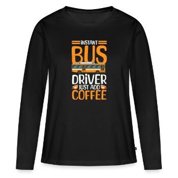 Bus Transport - T-shirt manches longues Premium bio Femme - noir - Devant - Julia (174cm)