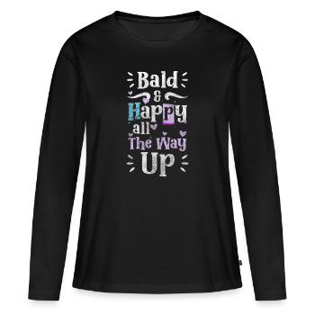 Problème de plaque de tête chauve chauve - T-shirt manches longues Premium bio Femme - noir - Devant - Julia (174cm)