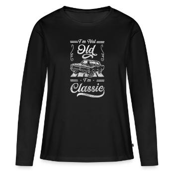 Oldtimer Automobil Motorsport - Frauen Premium Bio Langarmshirt - Schwarz - Vorne - Julia (174cm)