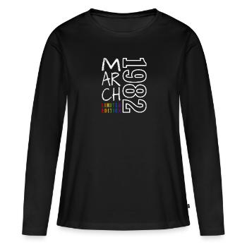 März 1982 - Frauen Premium Bio Langarmshirt - Schwarz - Vorne - Julia (174cm)