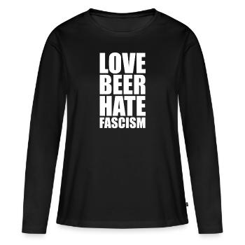 FASCISME DE LA HAINE DE LA BIÈRE D'AMOUR - T-shirt manches longues Premium bio Femme - noir - Devant - Julia (174cm)