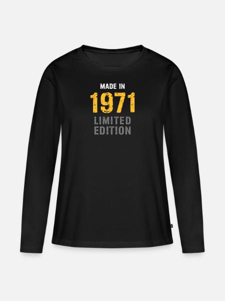 Hergestellt 1971 - Geboren 1971 - Frauen Premium Bio Langarmshirt - Schwarz