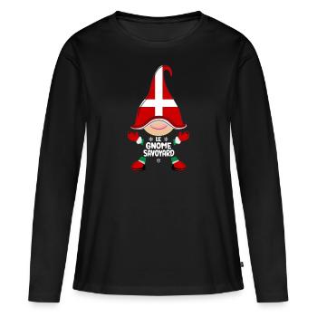 Familie Weihnachtsregion Savoie Gnome Savoyard - Frauen Premium Bio Langarmshirt - Schwarz - Vorne - Julia (174cm)