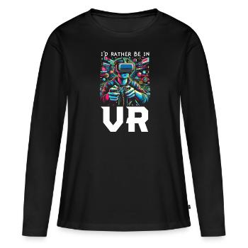 Vr-gamer Vr-gaming-videospiel-spieler nerd - Frauen Premium Bio Langarmshirt - Schwarz - Vorne - Julia (174cm)