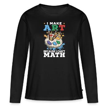 Étudiant en art Art artistique Art au pinceau - T-shirt manches longues Premium bio Femme - noir - Devant - Julia (174cm)
