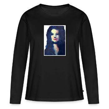 Reproduction d'art originale "Michelle" - T-shirt manches longues Premium bio Femme - noir - Devant - Julia (174cm)