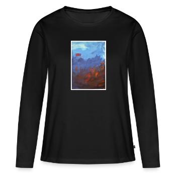 Reproduction d'art originale "Sturmsee" - T-shirt manches longues Premium bio Femme - noir - Devant - Julia (174cm)