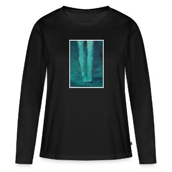 Reproduction d'art originale "Sublegs" - T-shirt manches longues Premium bio Femme - noir - Devant - Julia (174cm)
