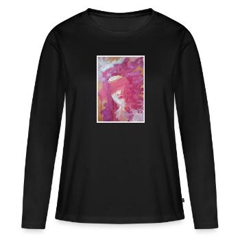 Reproduction d'art originale "Souffrance" - T-shirt manches longues Premium bio Femme - noir - Devant - Julia (174cm)