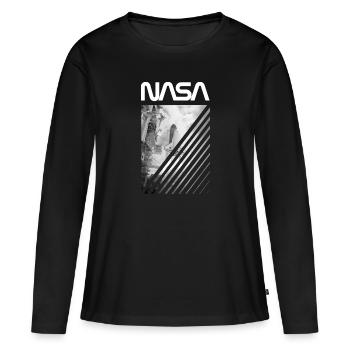 NASA Navette Spatiale 6 - T-shirt manches longues Premium bio Femme - noir - Devant - Julia (174cm)