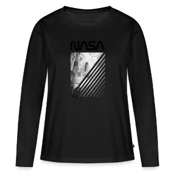 NASA Navette Spatiale 6 - T-shirt manches longues Premium bio Femme - noir - Devant - Julia (174cm)
