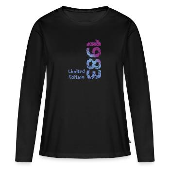 1983 Édition limitée - T-shirt manches longues Premium bio Femme - noir - Devant - Julia (174cm)