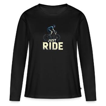 Just Ride 🚴 ♂️ - Women's Premium Organic Long Sleeve Shirt - black - Front - Julia (174cm)