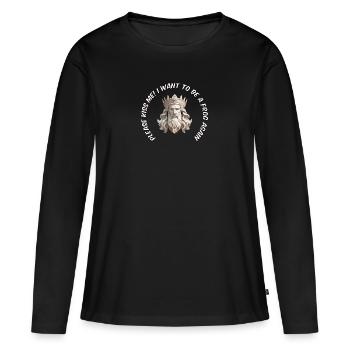 Prinz oder Frosch - Frauen Premium Bio Langarmshirt - Schwarz - Vorne - Julia (174cm)