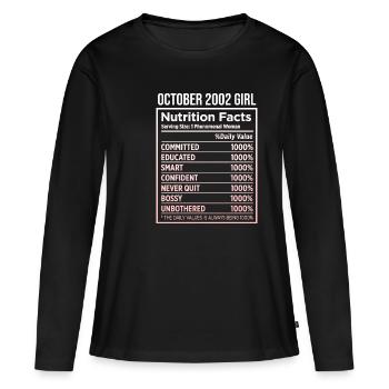 Octobre 2002 - Cadeau de 20e anniversaire. Légende. - T-shirt manches longues Premium bio Femme - noir - Devant - Julia (174cm)