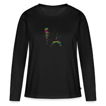 Paris en couleur - T-shirt manches longues Premium bio Femme - noir - Devant - Julia (174cm)