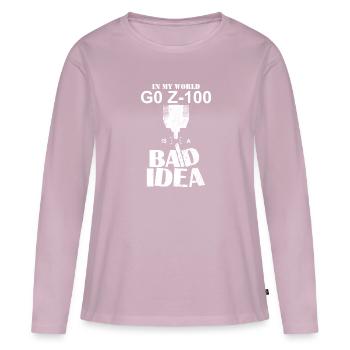 Machine de découpe CNC - T-shirt manches longues Premium bio Femme - rose poudré - Devant - Julia (174cm)