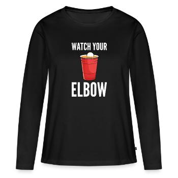 Beer Pong Beer Pong - T-shirt manches longues Premium bio Femme - noir - Devant - Julia (174cm)