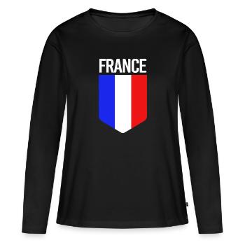 France - T-shirt manches longues Premium bio Femme - noir - Devant - Julia (174cm)
