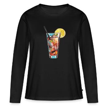 Limonade Drink - Frauen Premium Bio Langarmshirt - Schwarz - Vorne - Julia (174cm)