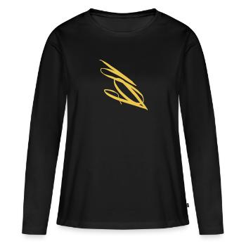 Der goldene S - Frauen Premium Bio Langarmshirt - Schwarz - Vorne - Julia (174cm)