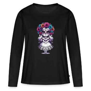 Little Catrina - Women's Premium Organic Long Sleeve Shirt - black - Front - Julia (174cm)
