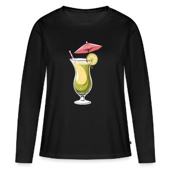 Cocktail tropical au citron vert - T-shirt manches longues Premium bio Femme - noir - Devant - Julia (174cm)