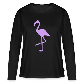 Flamant - T-shirt manches longues Premium bio Femme - noir - Devant - Julia (174cm)