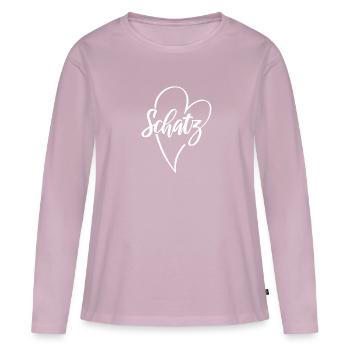 Schatz - Frauen Premium Bio Langarmshirt - Altrosa - Vorne - Julia (174cm)