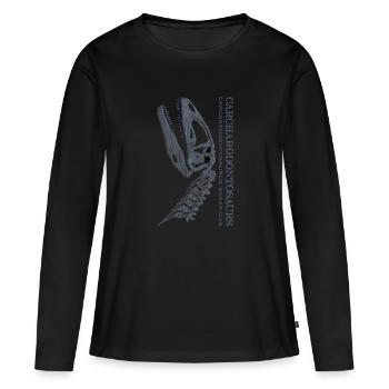 Carcharodontosaurus Schädel Fossil grey - Frauen Premium Bio Langarmshirt - Schwarz - Vorne - Julia (174cm)