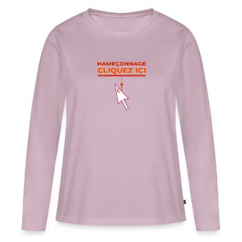 Hameçonnage - T-shirt manches longues Premium bio Femme - rose poudré - Devant - Julia (174cm)