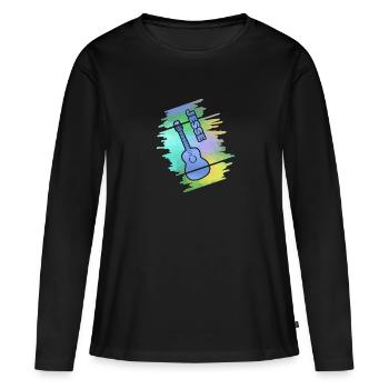 Gitarre Jesse - Frauen Premium Bio Langarmshirt - Schwarz - Vorne - Julia (174cm)